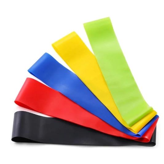 Kit de 5 Mini Faixas Elásticas Ideal p/ Exercício em Casa/Academia/Treino