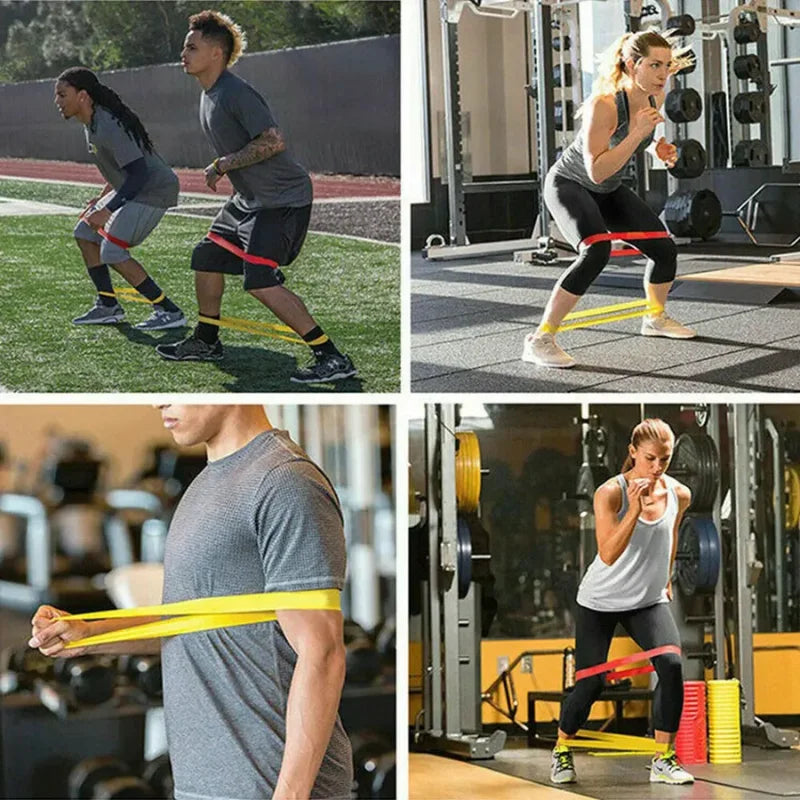 Kit de 5 Mini Faixas Elásticas Ideal p/ Exercício em Casa/Academia/Treino