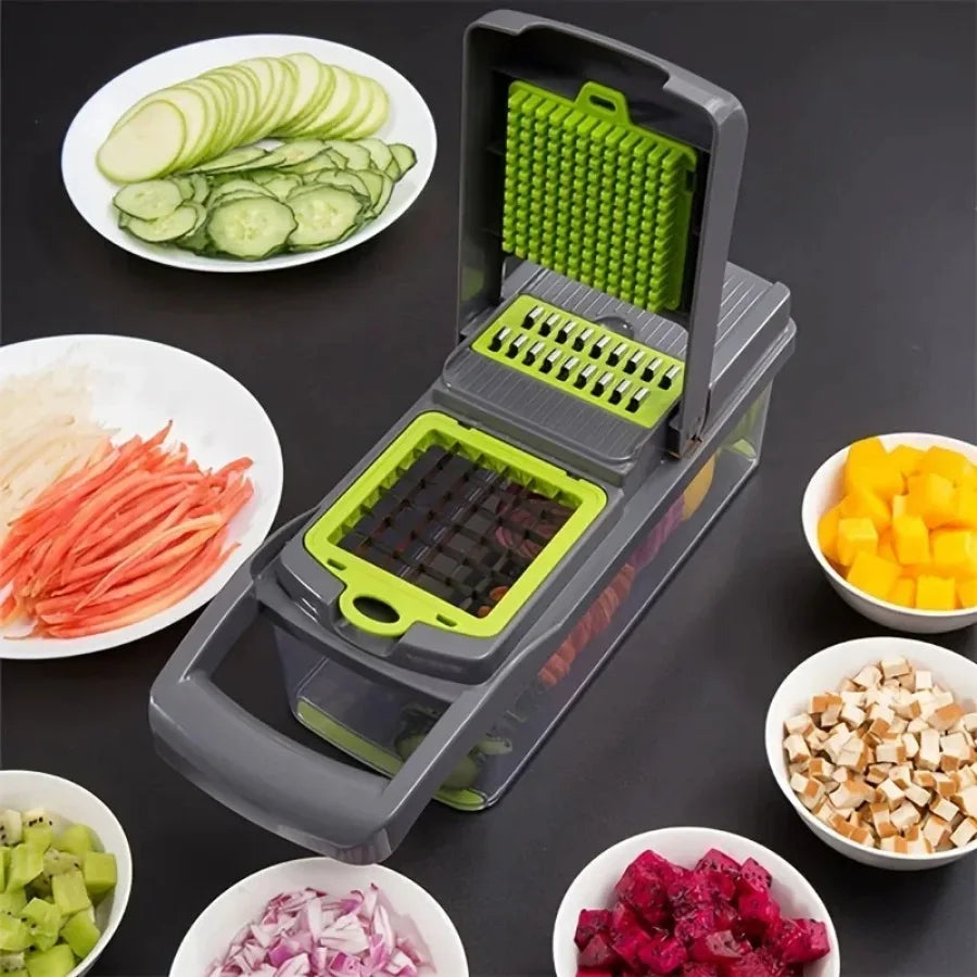 Cortador de Legumes 16 em 1 - Multifuncional com Coletor