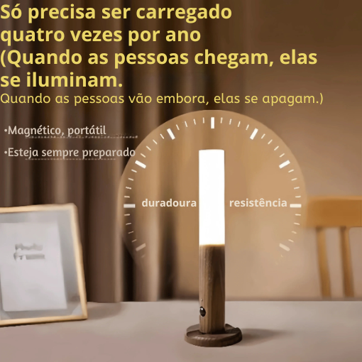 Luminária Bastão LED com sensor de movimento portátil recarregável