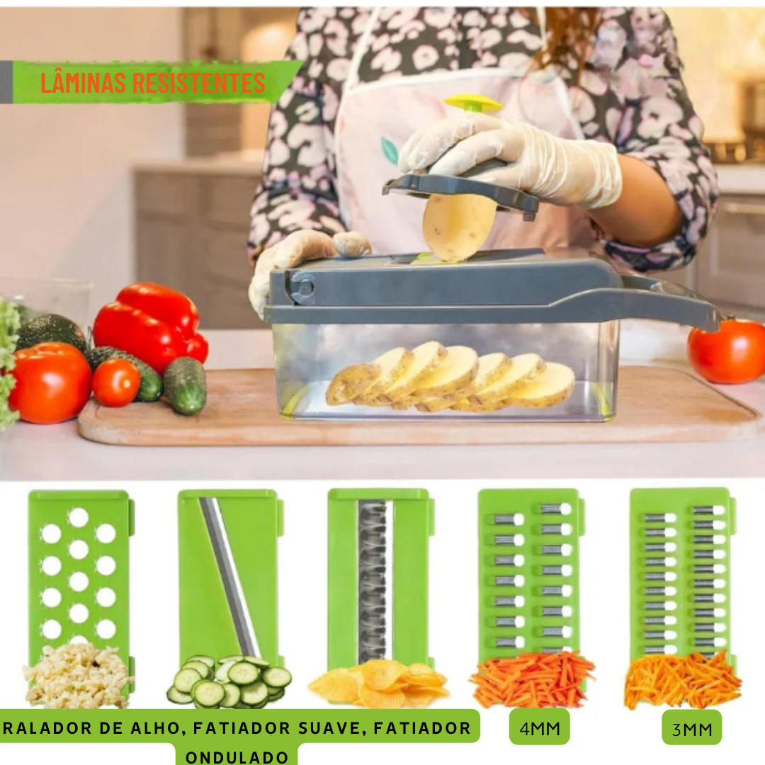 Cortador de Legumes 16 em 1 - Multifuncional com Coletor