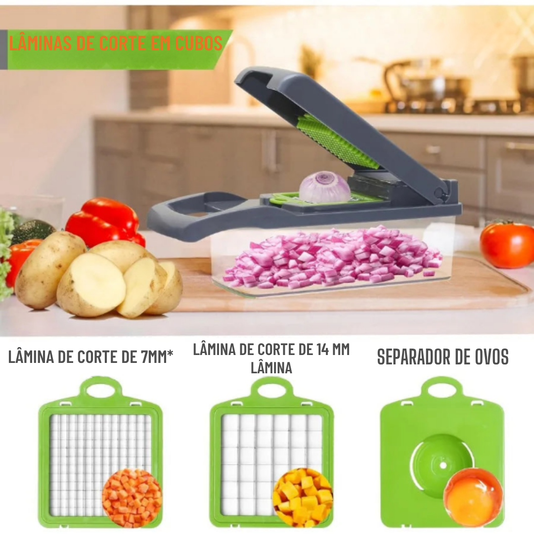 Cortador de Legumes 16 em 1 - Multifuncional com Coletor