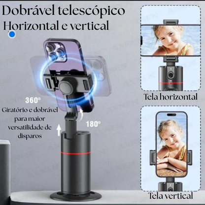 P02 Suporte celular com Inteligência Artificial Rastreamento Facial de 360°