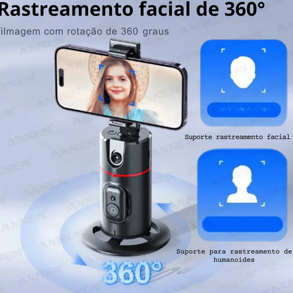 P02 Suporte celular com Inteligência Artificial Rastreamento Facial de 360°