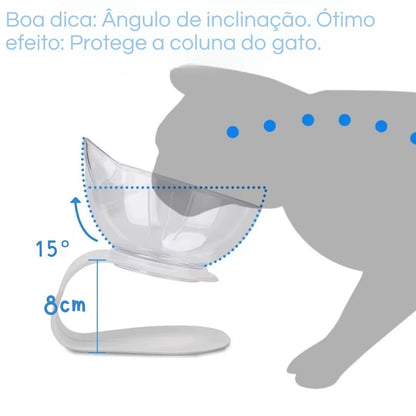 Tigela para gatos ajustável e inclinável