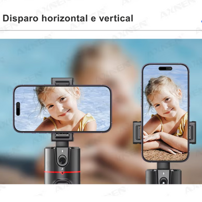 P02 Suporte celular com Inteligência Artificial Rastreamento Facial de 360°