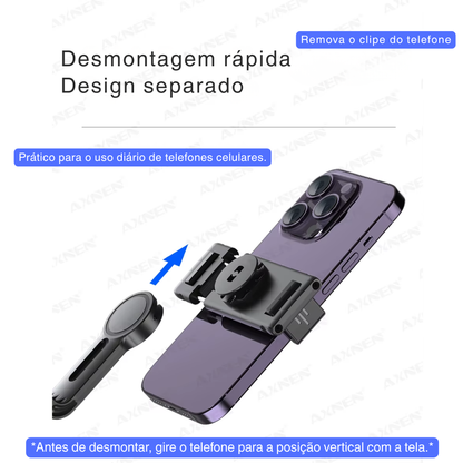 P02 Suporte celular com Inteligência Artificial Rastreamento Facial de 360°