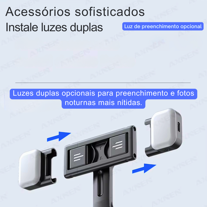 P02 Suporte celular com Inteligência Artificial Rastreamento Facial de 360°