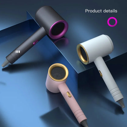 Secador de Cabelo Portátil com Íons Negativos, Turbo, Secagem Rápida, Ideal para Viagens.