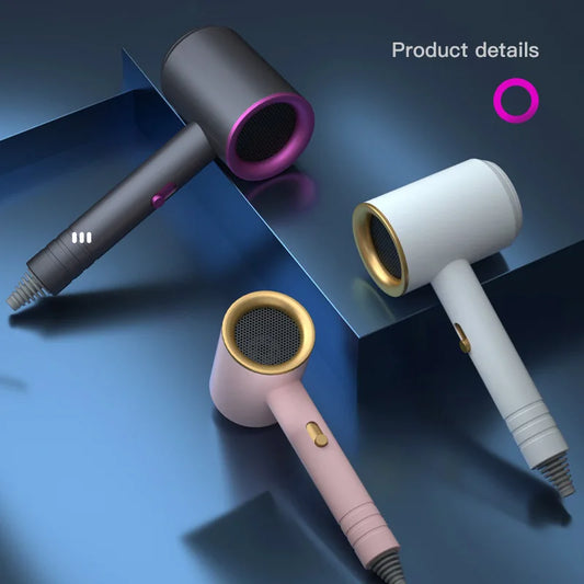 Secador de Cabelo Portátil com Íons Negativos, Turbo, Secagem Rápida, Ideal para Viagens.