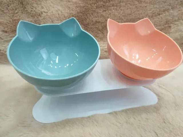 Tigela para gatos ajustável e inclinável