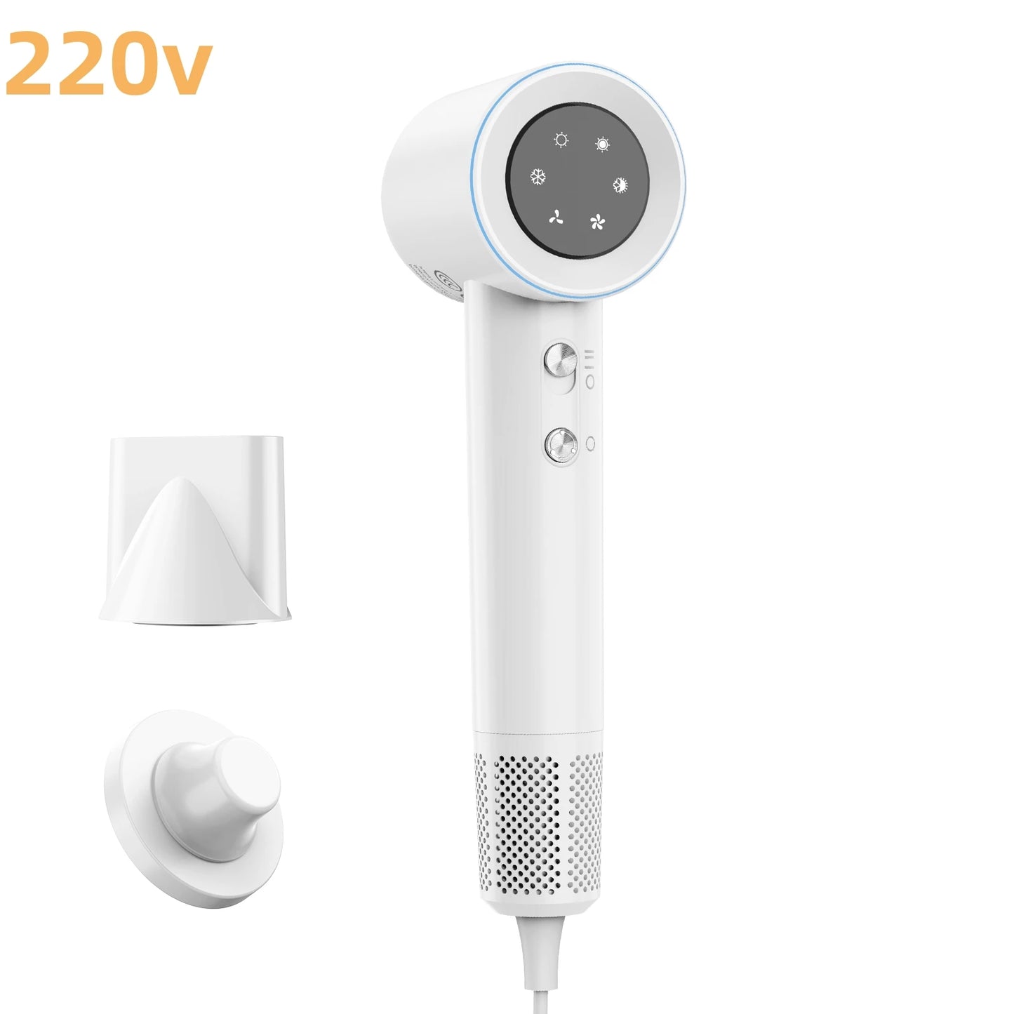 Secador de cabelo GOKOCO de alta velocidade, 110.000 RPM, com íons negativos, secagem rápida de 300 ml, silencioso e com controle térmico.