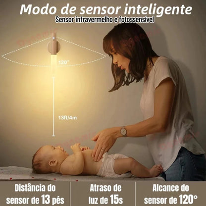 Luminária Bastão LED com sensor de movimento portátil recarregável