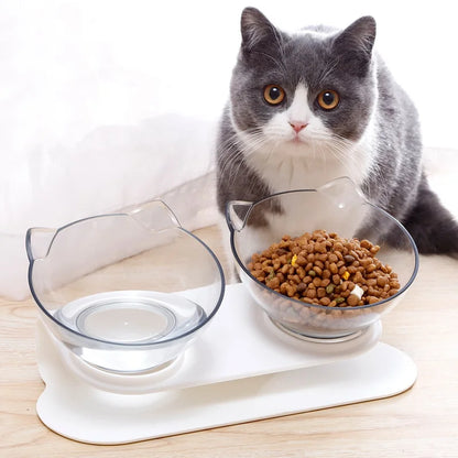 Tigela para gatos ajustável e inclinável