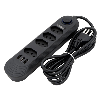 Extensão USB de 2m Quatro Tomada de Alta Potência