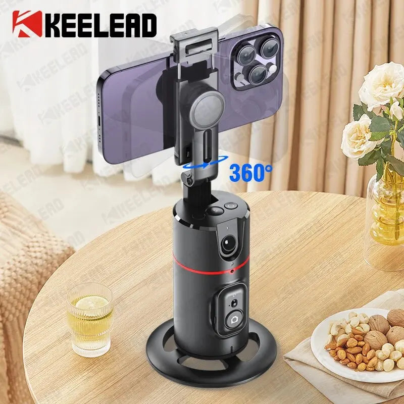 P02 Suporte celular com Inteligência Artificial Rastreamento Facial de 360°