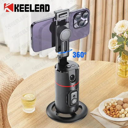 P02 Suporte celular com Inteligência Artificial Rastreamento Facial de 360°