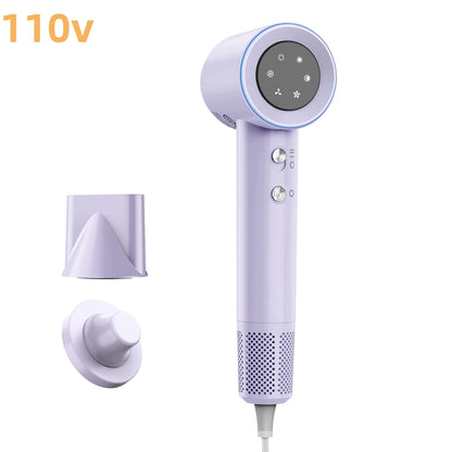 Secador de cabelo GOKOCO de alta velocidade, 110.000 RPM, com íons negativos, secagem rápida de 300 ml, silencioso e com controle térmico.