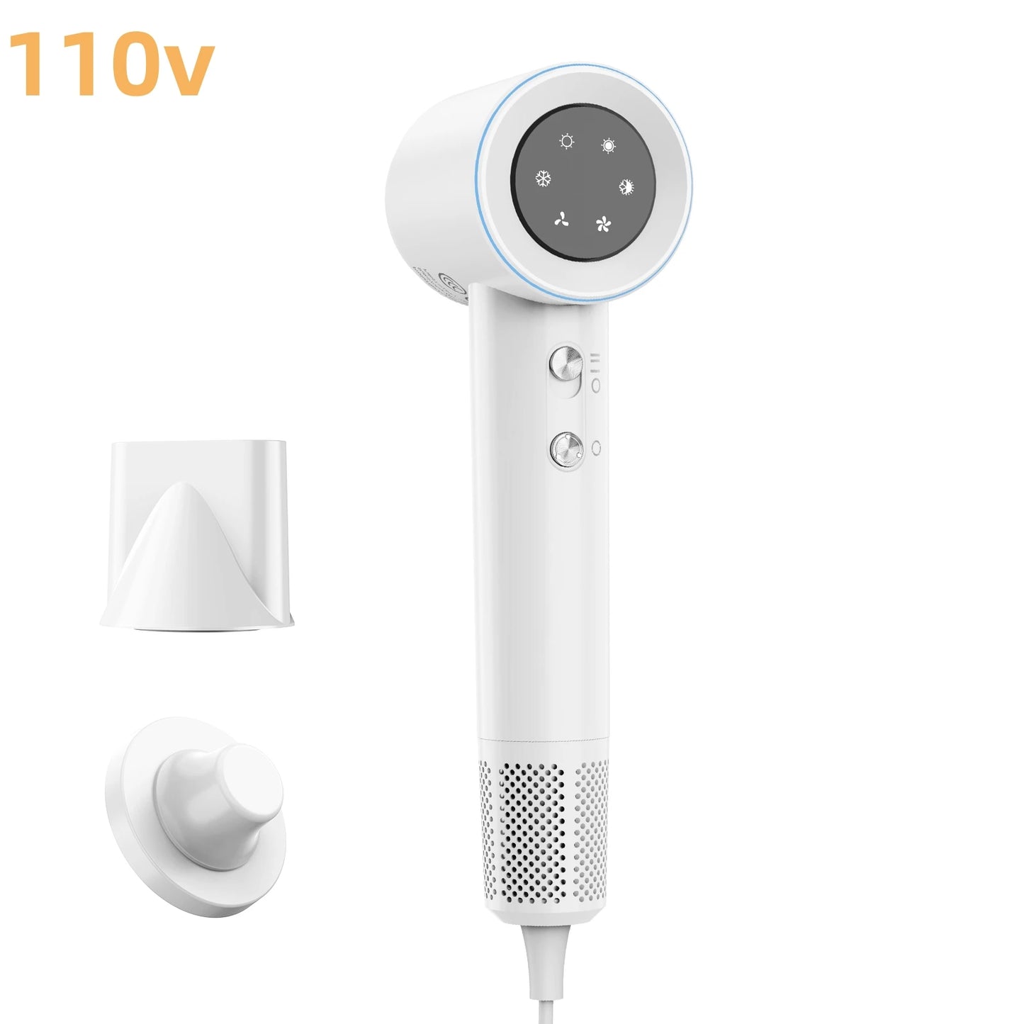 Secador de cabelo GOKOCO de alta velocidade, 110.000 RPM, com íons negativos, secagem rápida de 300 ml, silencioso e com controle térmico.
