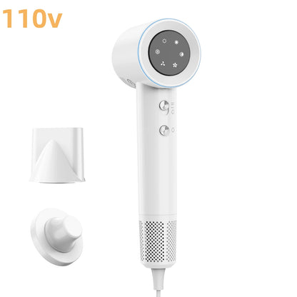 Secador de cabelo GOKOCO de alta velocidade, 110.000 RPM, com íons negativos, secagem rápida de 300 ml, silencioso e com controle térmico.