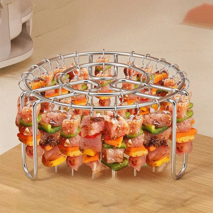 Grelha Vertical para Air Fryer em Aço Inoxidável Espetos 12/24/49