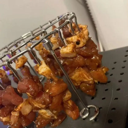 Grelha Vertical para Air Fryer em Aço Inoxidável Espetos 12/24/49