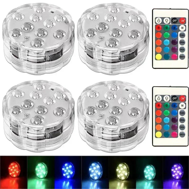 Kit Luminárias de Piscina RGB - Sem Fio Com Controle Remoto