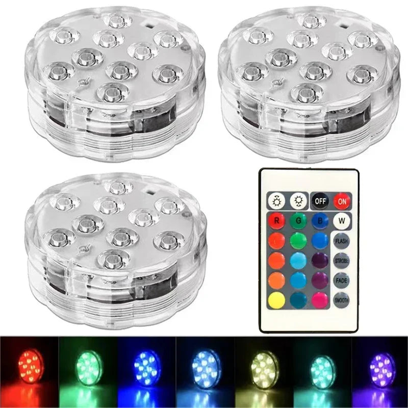 Kit Luminárias de Piscina RGB - Sem Fio Com Controle Remoto