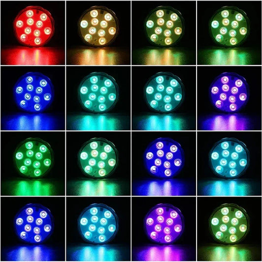 Kit Luminárias de Piscina RGB - Sem Fio Com Controle Remoto