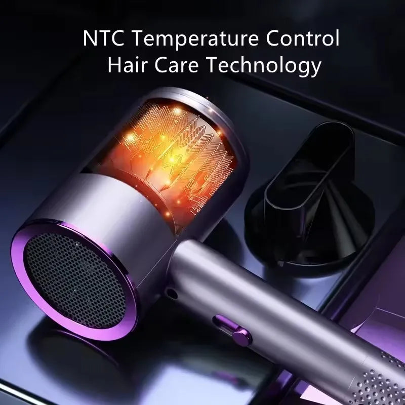 Secador de Cabelo Portátil com Íons Negativos, Turbo, Secagem Rápida, Ideal para Viagens.