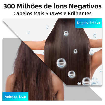 Secador de cabelo GOKOCO de alta velocidade, 110.000 RPM, com íons negativos, secagem rápida de 300 ml, silencioso e com controle térmico.