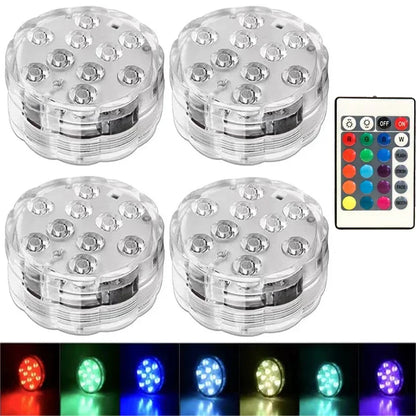 Kit Luminárias de Piscina RGB - Sem Fio Com Controle Remoto