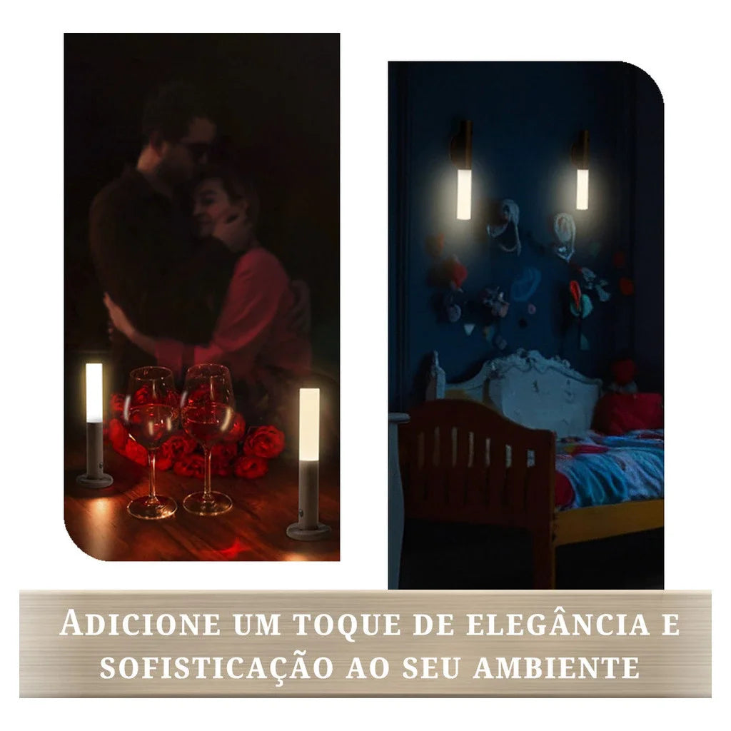 Luminária Bastão LED com sensor de movimento portátil recarregável