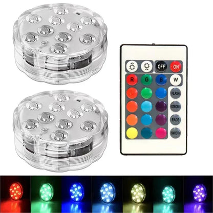 Kit Luminárias de Piscina RGB - Sem Fio Com Controle Remoto