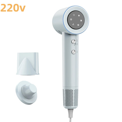 Secador de cabelo GOKOCO de alta velocidade, 110.000 RPM, com íons negativos, secagem rápida de 300 ml, silencioso e com controle térmico.