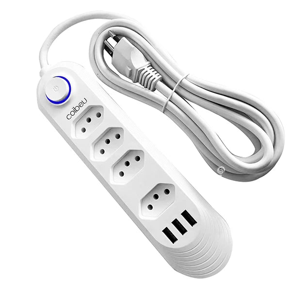 Extensão USB de 2m Quatro Tomada de Alta Potência