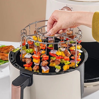 Grelha Vertical para Air Fryer em Aço Inoxidável Espetos 12/24/49