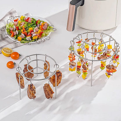 Grelha Vertical para Air Fryer em Aço Inoxidável Espetos 12/24/49